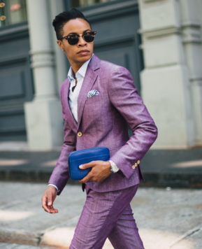 Purple Linen Suit
