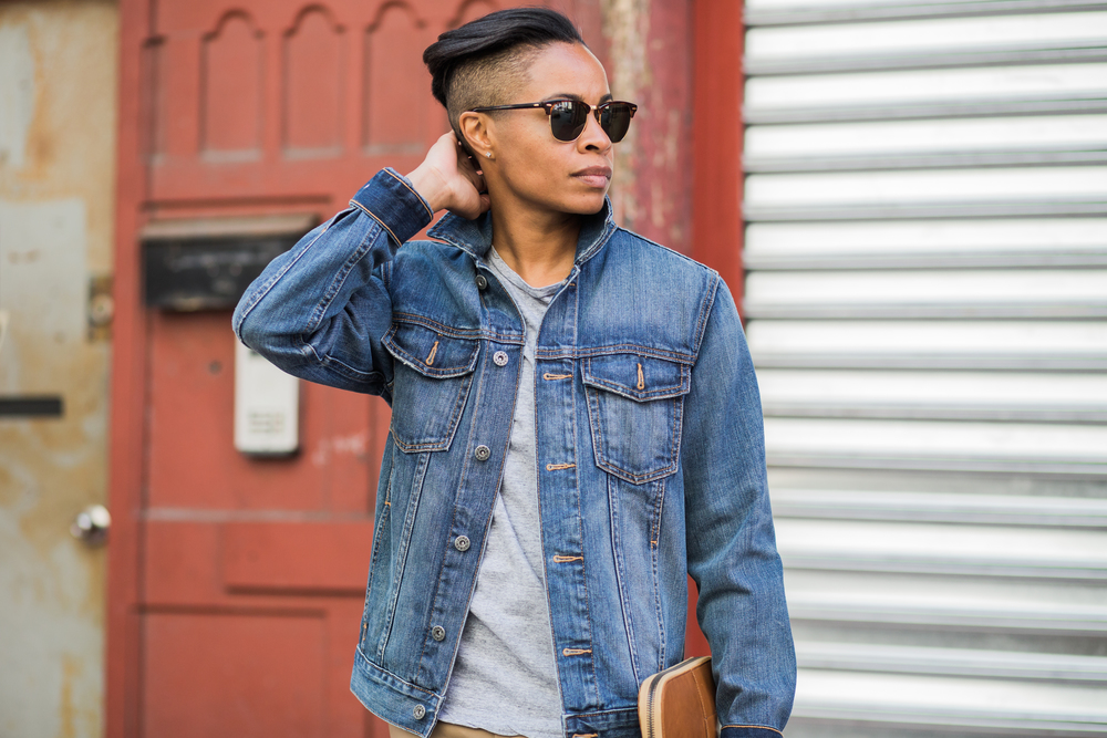 Aviator denim jacket sale