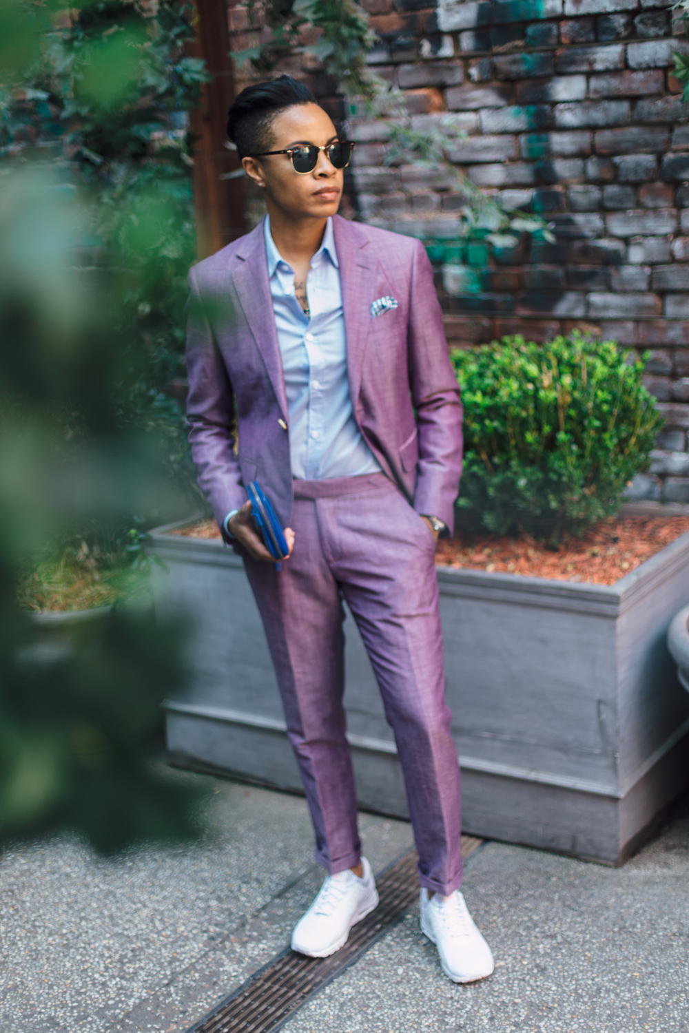 Purple linen blazer best sale