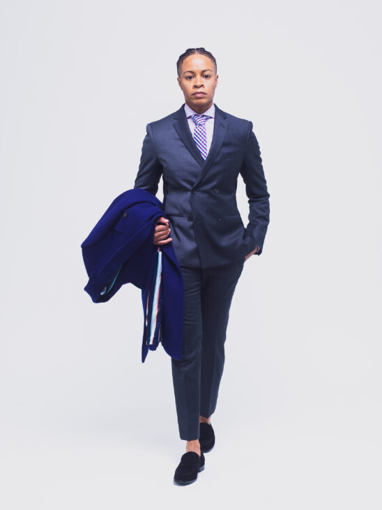 Masculine presenting suit style